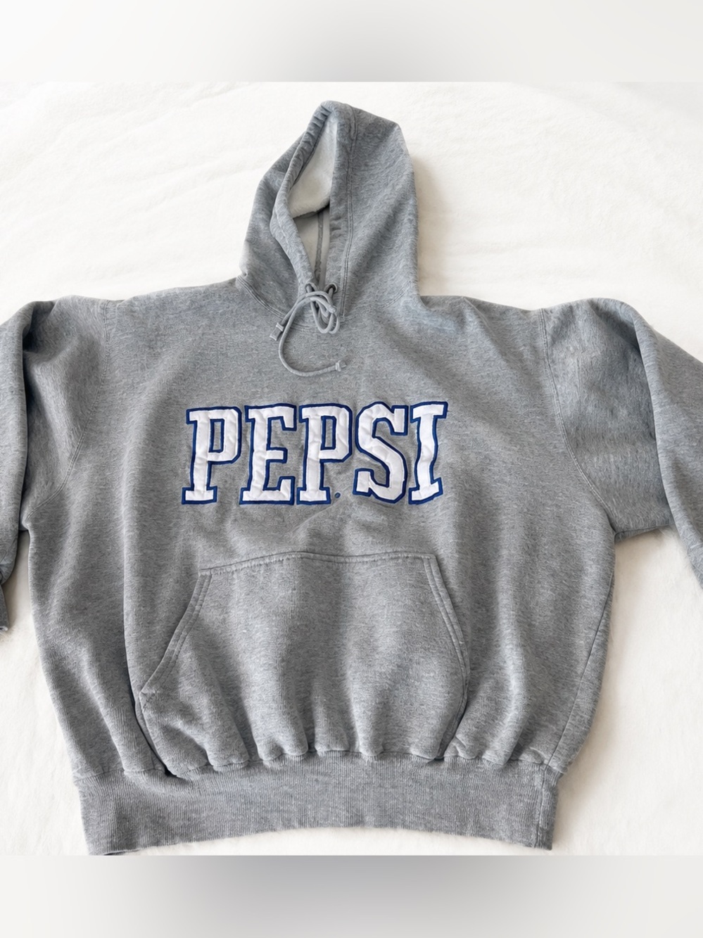 Pepsi Gray Hoodie XL Vintage Logo Pullover Sweatshirt Graphic Hooded Top - Picture 2 of 7